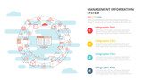 Fototapeta  - mis management information system concept for infographic template banner with four point list information