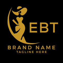 EBT fashion logo. EBT  Beauty fashion house. modeling dress jewelry. EBT fashion technology  Monogram logo design for entrepreneur and best business icon. 
