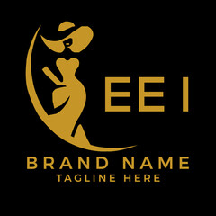 EEI fashion logo. EEI  Beauty fashion house. modeling dress jewelry. EEI fashion technology  Monogram logo design for entrepreneur and best business icon. 
