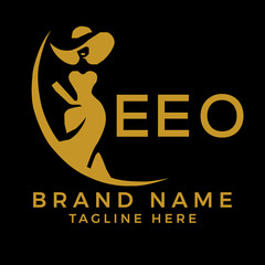 EEO fashion logo. EEO  Beauty fashion house. modeling dress jewelry. EEO fashion technology  Monogram logo design for entrepreneur and best business icon. 
