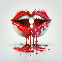 Poster - two melted lips