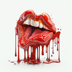 Sticker - melted lips