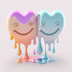 Sticker - two melted hearts