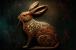 Chinese Zodiac of Rabbit Year. Generative AI
