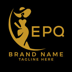 EPQ fashion logo. EPQ  Beauty fashion house. modeling dress jewelry. EPQ fashion technology  Monogram logo design for entrepreneur and best business icon. 
