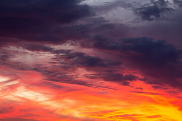 Wall Mural - Red sunset sky dramatic in north