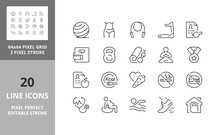 Fitness And Gym 64px And 256px Editable Vector Set 2/2