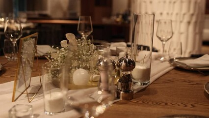 Poster - table decoration in a restaurant for a wedding banquet