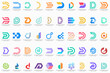 © gemilang - abstract letter D logo icon set. design for business of luxury, elegant, simple.