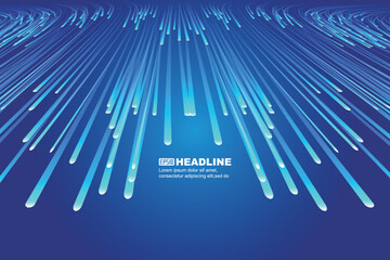 Sticker - blue lines of science and technology extending head-on