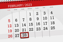 Calendar 2023, Deadline, Day, Month, Page, Organizer, Date, February, Tuesday, Number 28