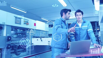 Wall Mural - ai engineer smart factory machine augmented reality digital technology futuristic, industry artifici