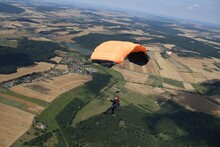 Skydiver Under Parachute