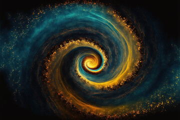 Wall Mural - abstract space background with golden spiral. astrology and astronomy illustration. golden ratio. ge