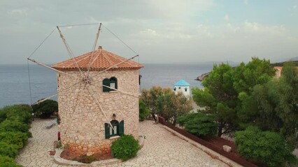 Wall Mural - Old windmill on the Zakynthos island, Greece. 