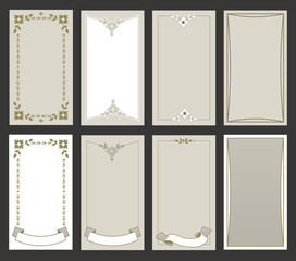 Wall Mural - Ornamental retro style frames, banners for text and blank space for tarot cards, invitations, weddings