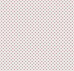 Wall Mural - Seamless polka dot red pattern with hearts. Vector Valentines day wedding wrapping love texture