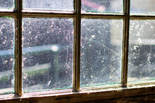 Old Damaged Shabby Window In Poor Condition