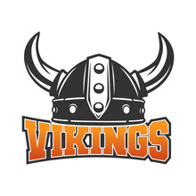 Vikings Sport Mascot Illustration Clip Art Design Shape. School Spirit Logo Silhouette Icon Vector.
