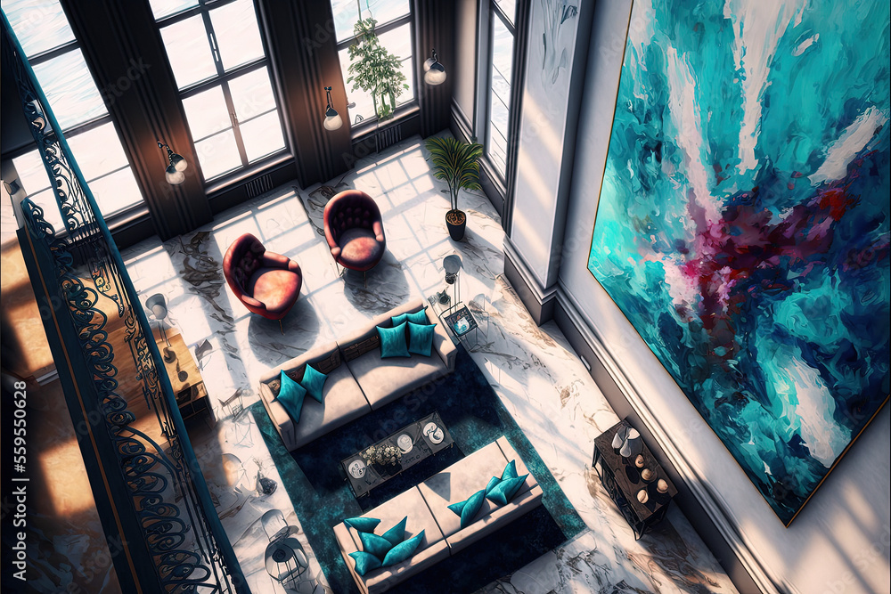 Snapshot of Luxury Apartment Interior Design With High Ceilings And Big Observatories