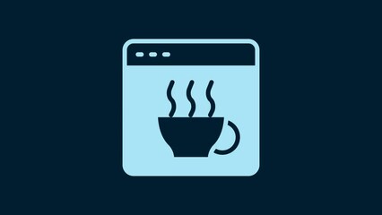 White Software, web developer programming code icon isolated on blue background. Javascript computer script random parts of program code. 4K Video motion graphic animation