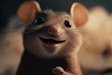  A Smiling Rat With A Toothy Smile On Its Face And Ears, With Other Mice In The Background, All Looking At The Camera, With A Bit Of A Bit Of A Bit.