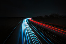 Langzeitbelichtung - Autobahn - Strasse - Traffic - Travel - Background - Line - Ecology - Highway - Night Traffic - High Quality Photo	