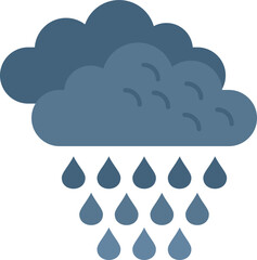 Canvas Print - Rain cloud icon flat vector. Meteo rainy. Forecast cloudy isolated