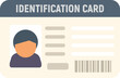 Identification card icon flat vector. Id name. Office access isolated