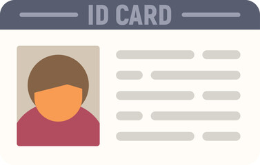 Canvas Print - Person id card icon flat vector. Badge access. Pass tag isolated