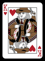 Canvas Print - King of Hearts playing card - Mafia design.
