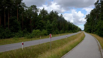 Canvas Print - Voivodship road no 705 in Skierniewice city, Lodz Province of Poland, 4k video