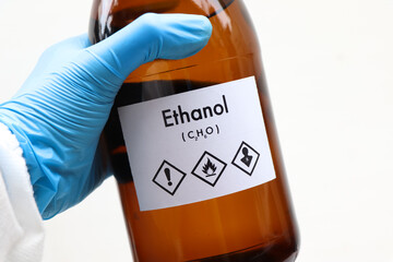 Wall Mural - ethanol in bottle , chemical in the laboratory and industry