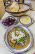 © Matyas Rehak - Food in Egypt - fuul (stew of cooked fava beans), hummus, beetroot and bread