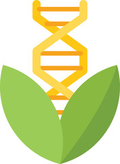 Poster - Dna plant icon flat vector. Gmo food. Gene biology isolated