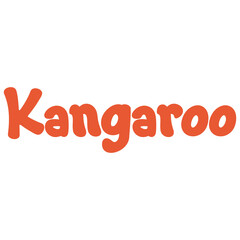 Wall Mural - Kangaroo Animal Name Lettering Concept on Transparent Background