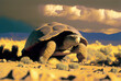 Painting of desert tortoise in the desert by generative AI
