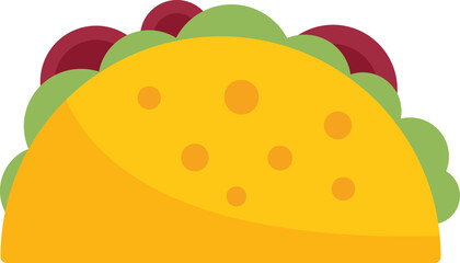 Sticker - Taco icon flat vector. Tortilla food. Tacos menu isolated