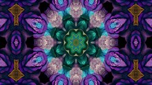 Opulent Floral 4k Kaleidoscope Background Pattern, Seamless Loop