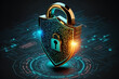 © The 2R Artificiality - cyber security encryption technology to protect data privacy conceptual. Generative AI