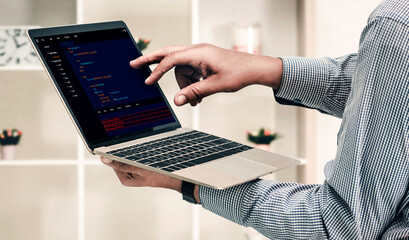 software development programming on computer screen for modish application and program coding