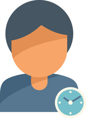 Wall Mural - Flexible time icon flat vector. Office work. Clock hour isolated