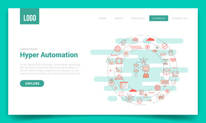 Wall Mural - hyper automation concept with circle icon for website template or landing page homepage