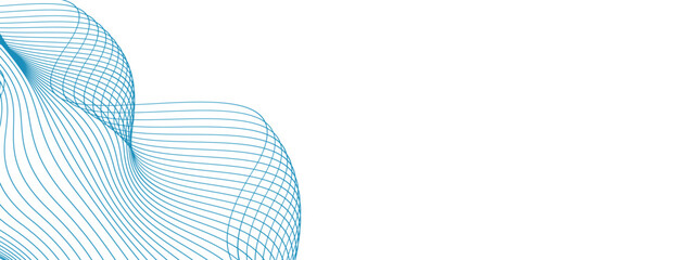 abstract blue wave background. Blue minimal round lines abstract background. Abstract blue wave lines pattern background. Vector digital art banner