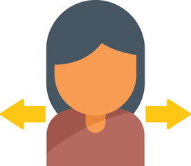 Poster - Girl market share icon flat vector. Segment chart. Business lead isolated