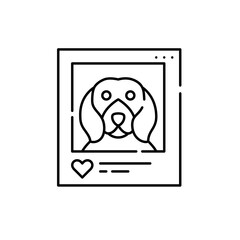 Wall Mural - beagle breed dog picture on social media. pet internet presence. pixel perfect, editable stroke icon