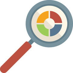 Sticker - Segment market icon flat vector. Customer chart. Business lead isolated