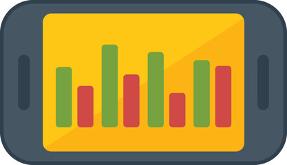 Wall Mural - Graph chart icon flat vector. Business people. Seo digital isolated