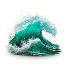 Water Sea Ocean Wave Isolated On White Background 