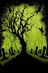 Canvas Print - Spooky trees, haunted, dark woods